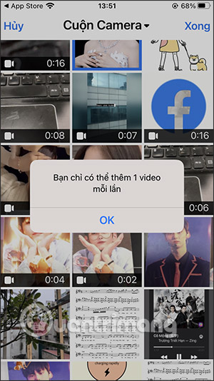 Lưu ý đăng 1 video