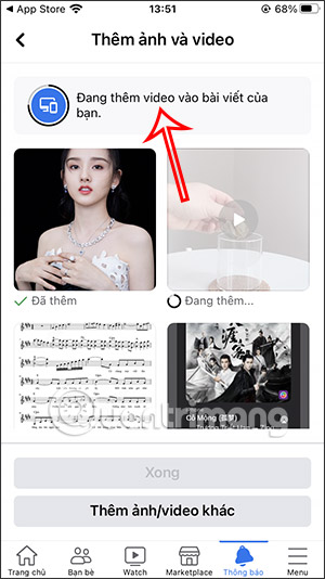 Đồng bộ ảnh và video Facebook