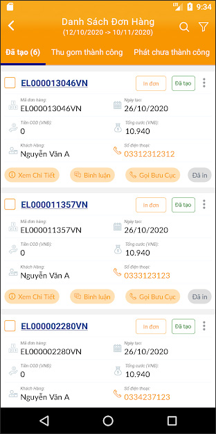 Tạo đơn hàng trên My Vietnam Post