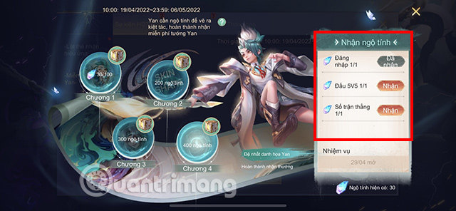 Danh sách nhiệm vụ hàng ngày mà người chơi cần thực hiện