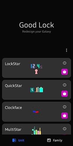 Good Lock trong giao diện Dark theme