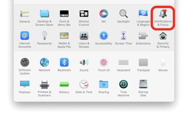 Nhấp vào mục Notifications & Focus