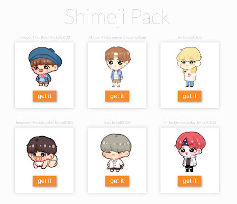 Các nhân vật trong Shimeji