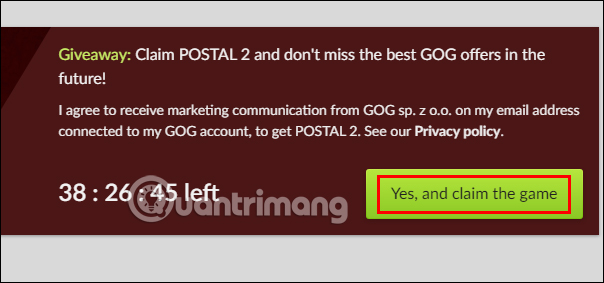 Tặng trò chơi Postal 2