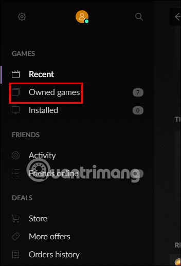 Game đã tải xuống GOG Game Launcher