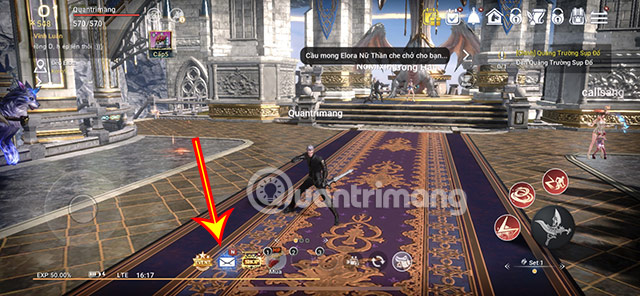 Tại giao diện chính ấn vào biểu tượng Thư.