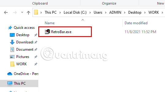 Click vào file Retro Bar.exe và tiến hành cài đặt.