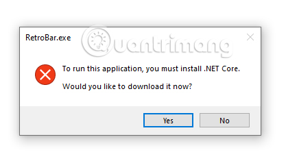 Chọn Yes để có thể truy cập vào trang web tải .NET Core.