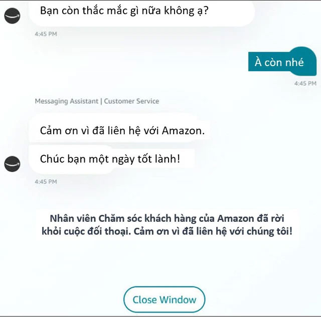 Ủa là sao ta? Đang nói chuyện dở mà! Chăm sóc khách hàng thế này là không ổn rồi!