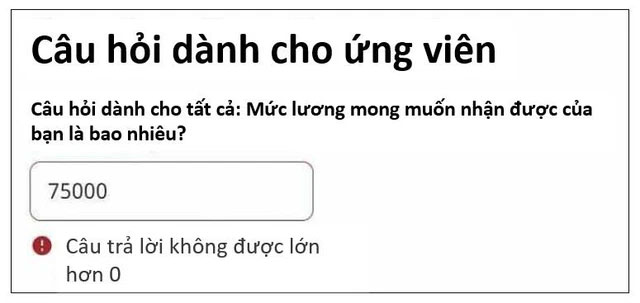 Ủa, công ty này muốn tuyển dụng nhân viên làm miễn phí cho họ à! Yêu cầu thế kia thì ứng viên biết gõ sao.