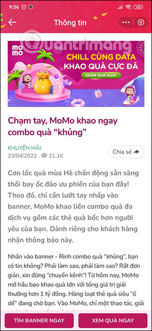 Nhận thẻ quà tặng từ “Chill cùng Data - Khao quà cực đã