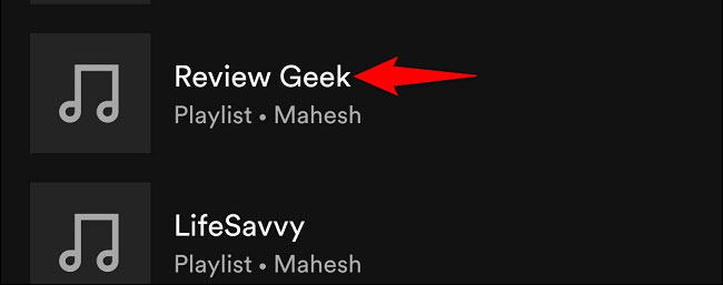 Chọn playlist mà bạn muốn ẩn