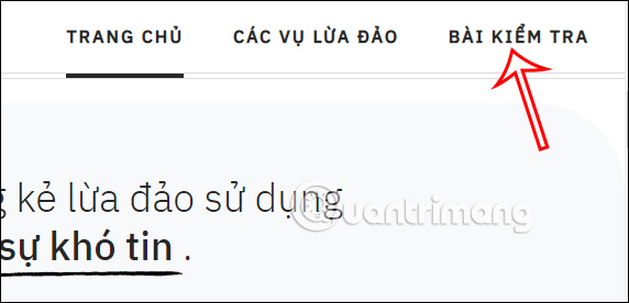 Thực hiện bài kiểm tra trên web dauhieuluadao