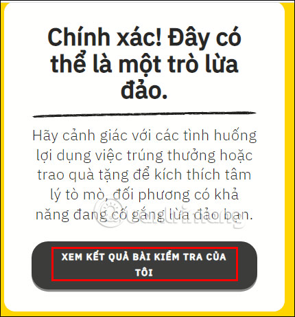 Xem bài kiểm tra trên dauhieuluadao