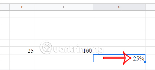 Percentage in Google Sheets