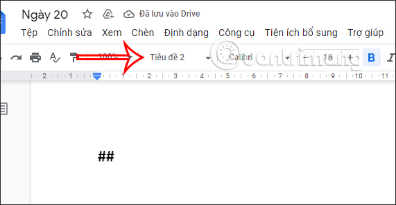 Định dạng Heading trong Google Docs