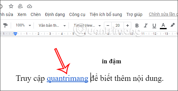 Chèn liên kết bằng Markdown trong Google Docs