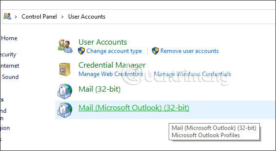 Chọn Mail Outlook