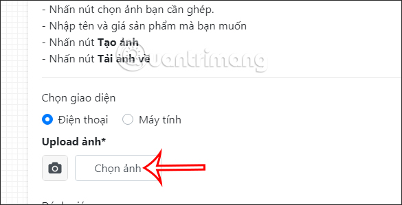 Tải hình ảnh cần chế
