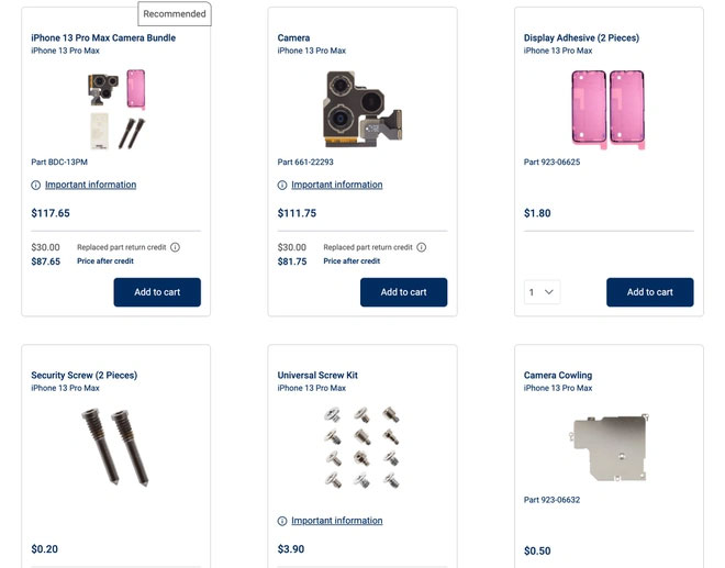 Giá thay cụm camera