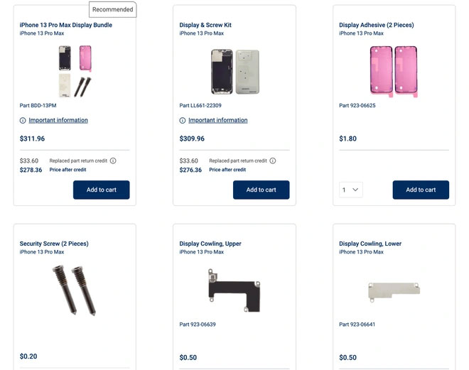 Giá thay màn hình