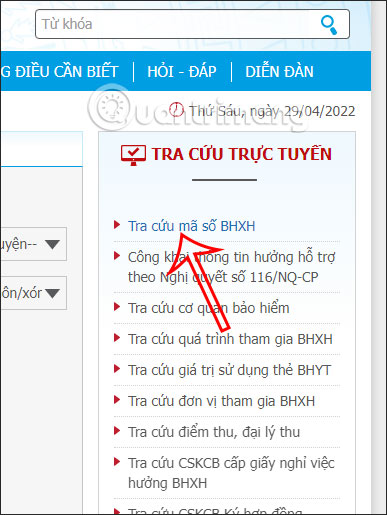 Tra cứu mã số BHXH