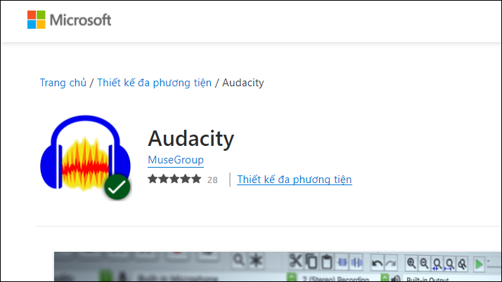 Tải Audacity trên Microsoft Store