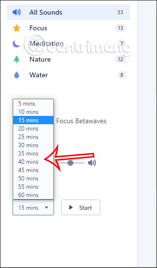 Nghe nhạc tự tắt trên Zen Sounds