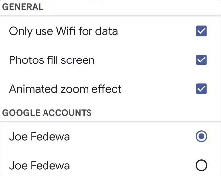 Các tùy chọn chung