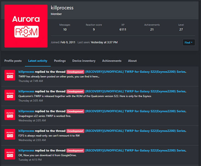 TWRP cho dòng Galaxy S22