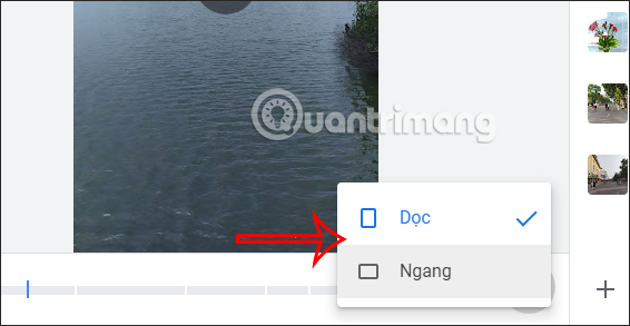 Đổi màn hình video tại Google Photos PC