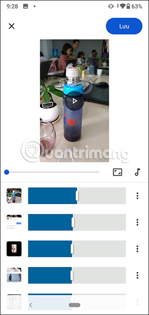 Giao diện tùy chỉnh video trên Google Photos điện thoại 