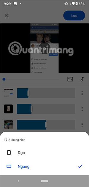 Đổi khung hình video trên Google Photos điện thoại 