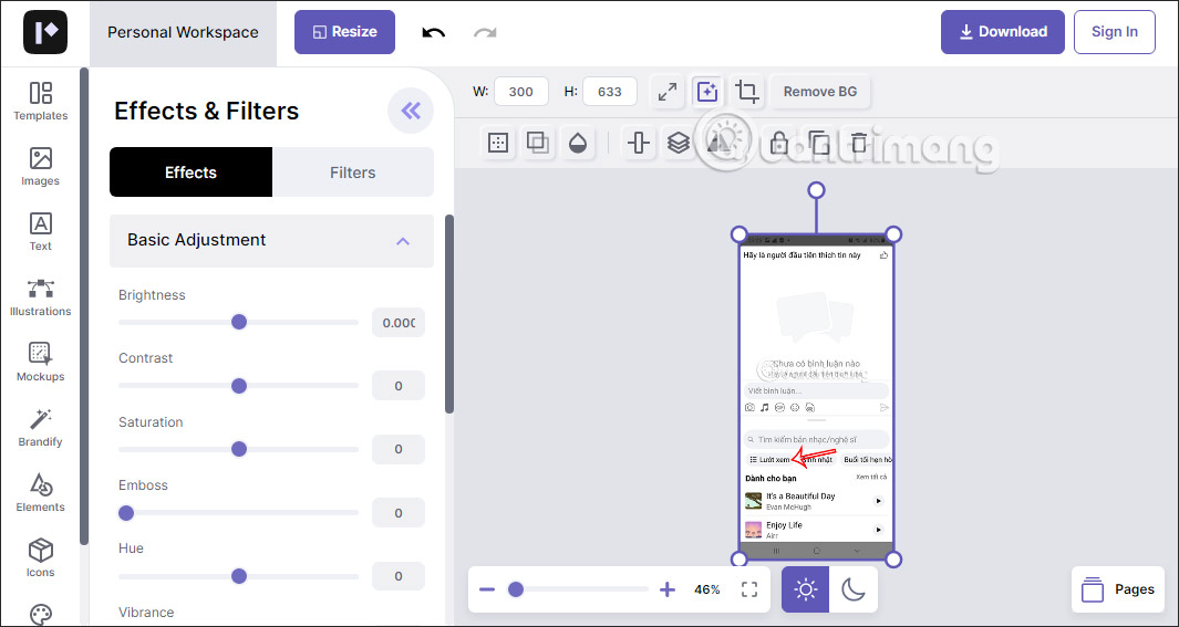Chỉnh sửa ảnh trên Pixelied Convert