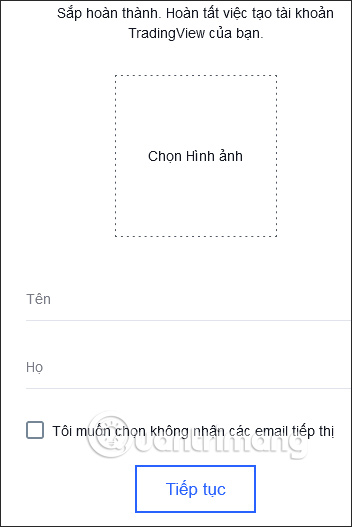 Kích hoạt tài khoản TradingView