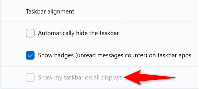 Tắt tùy chọn “Show My Taskbar on All Displays”