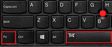 Bật đèn bàn phím bằng việc bấm tổ hợp phím Fn + phím cách Spacebar.
