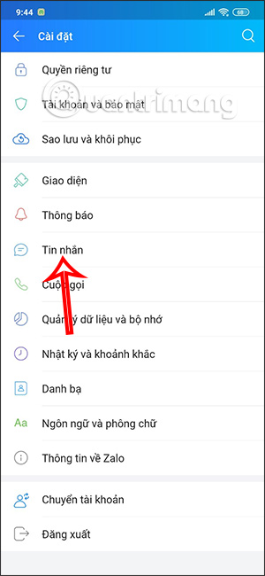 Tin nhắn trên Zalo