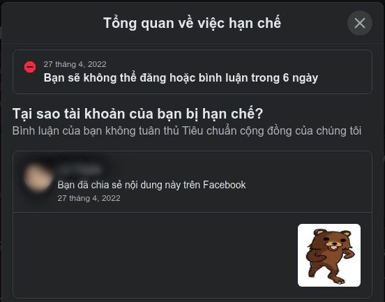 Bị cấm đăng hoặc bình luận sau khi đăng ảnh Pedobear