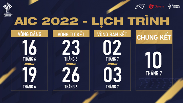 Lịch thi đấu, kết quả AIC 2022 Liên Quân Mobile mới nhất