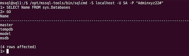 Truy vấn image SQL Server Docker