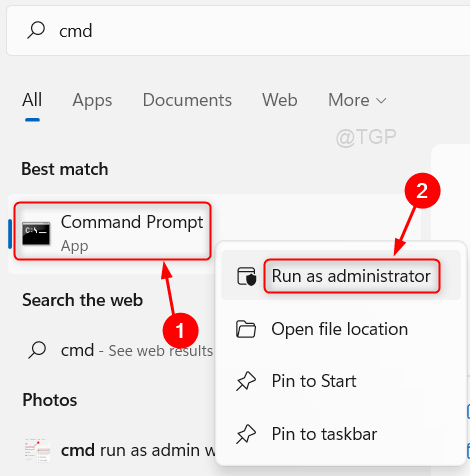 Mở Command Prompt thông qua Windows