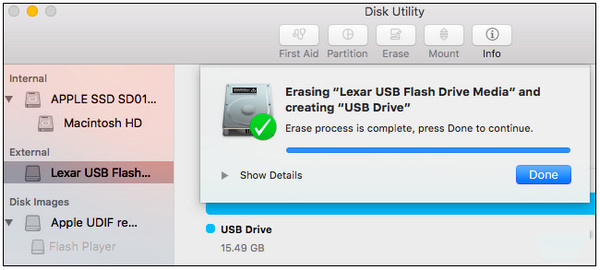 Chờ quá trình format hoàn tất