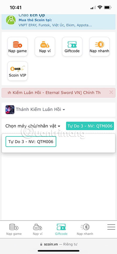 giftcode thanh kiem luan hoi
