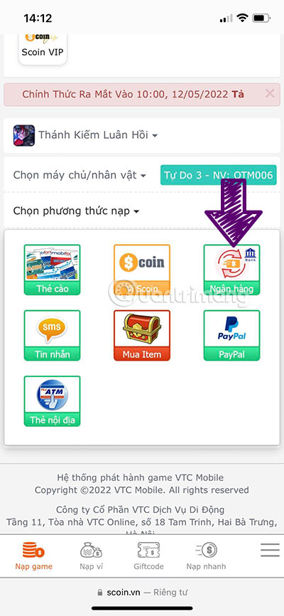 nạp thánh kiếm luân hồi