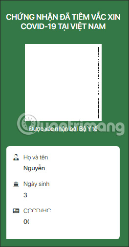 Mã QR hộ chiếu vaccine