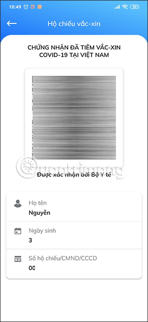 Hộ chiếu vaccine trên Sổ sức khỏe điện tử