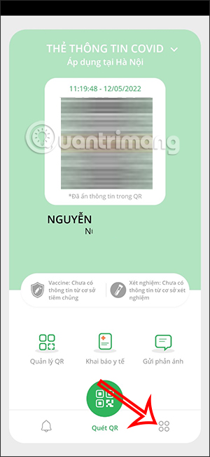 Menu trên PC-Covid