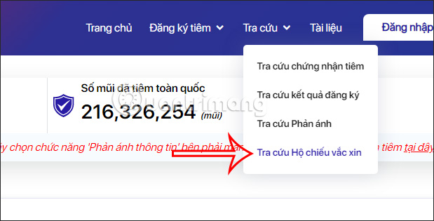 Cổng thông tin tiêm chủng Covid-19