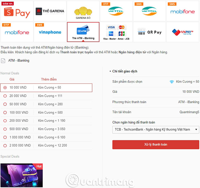 nạp thẻ ff bằng tin nhắn